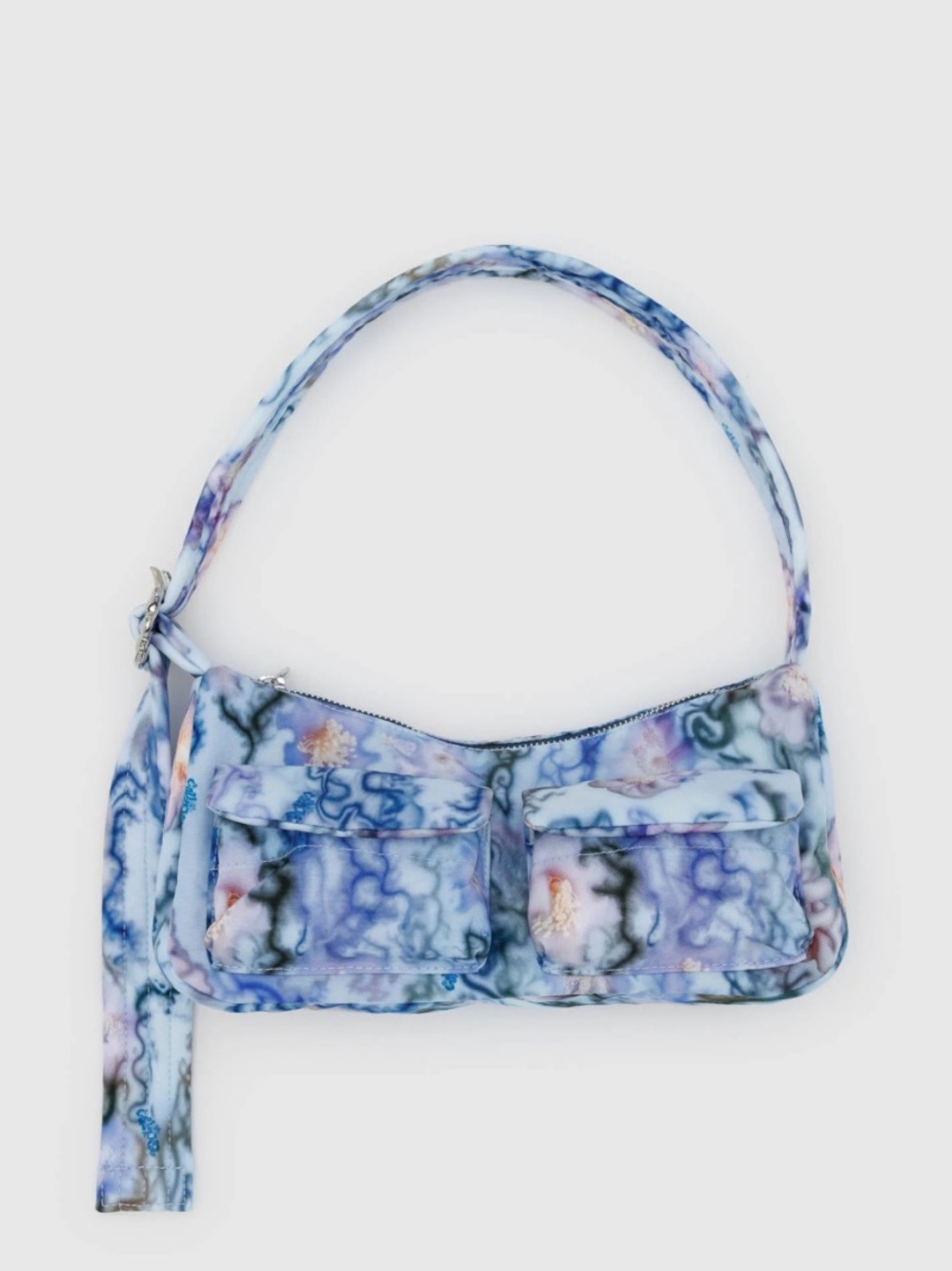 BAGGU × Collina Strada Nylon Cargo Shoulder Bag Blue Thorns